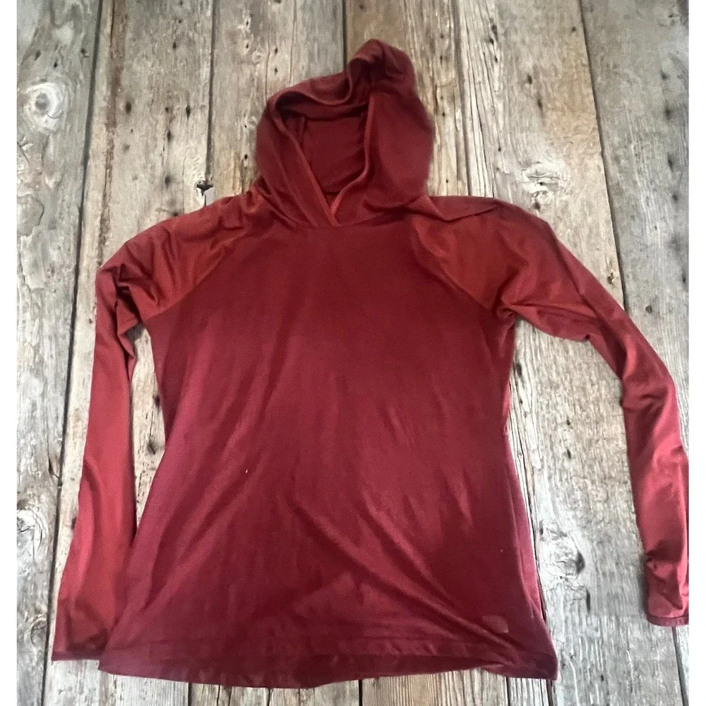 The North Face FlashDry Hoodie Mens Large Red Long Sleeve Active Pullover Shirt